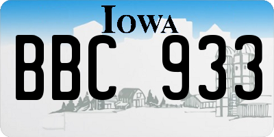 IA license plate BBC933
