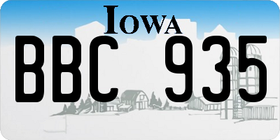 IA license plate BBC935
