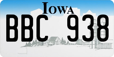 IA license plate BBC938