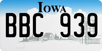 IA license plate BBC939