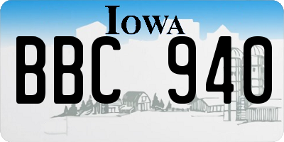 IA license plate BBC940