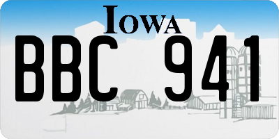 IA license plate BBC941