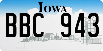 IA license plate BBC943