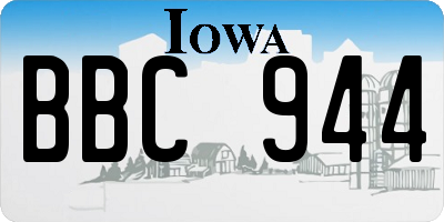 IA license plate BBC944