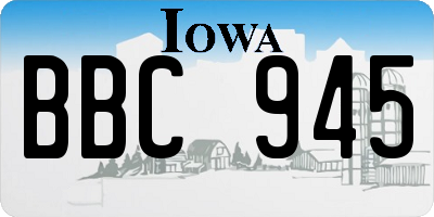 IA license plate BBC945