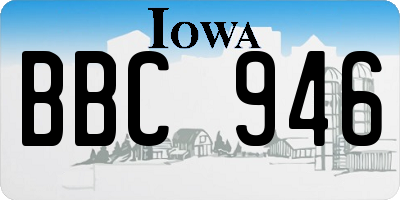 IA license plate BBC946