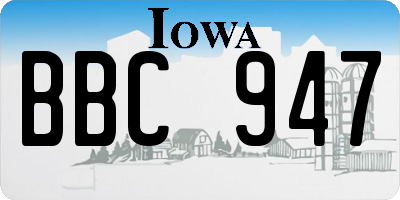 IA license plate BBC947