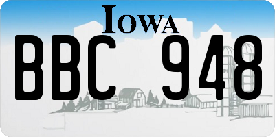IA license plate BBC948