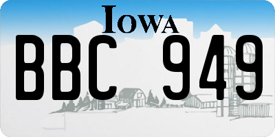 IA license plate BBC949