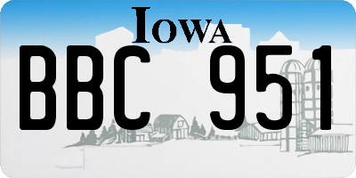 IA license plate BBC951