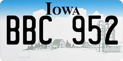 IA license plate BBC952
