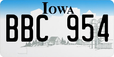 IA license plate BBC954