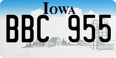 IA license plate BBC955