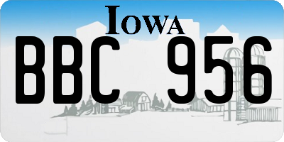 IA license plate BBC956