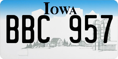 IA license plate BBC957