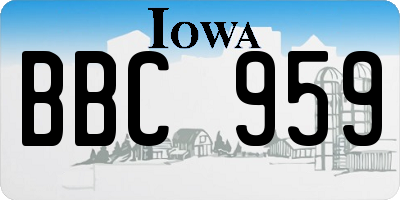 IA license plate BBC959