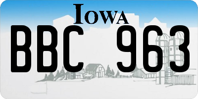 IA license plate BBC963