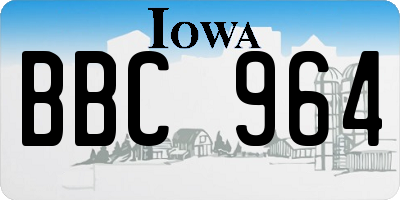 IA license plate BBC964