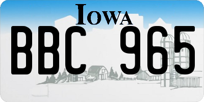 IA license plate BBC965