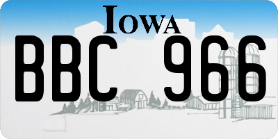 IA license plate BBC966