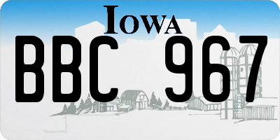 IA license plate BBC967