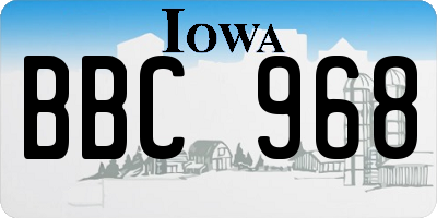 IA license plate BBC968