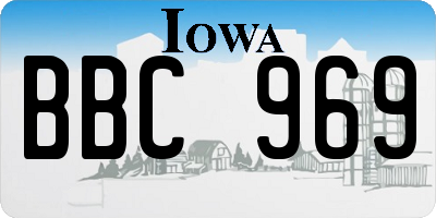 IA license plate BBC969