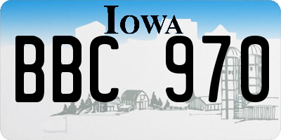 IA license plate BBC970