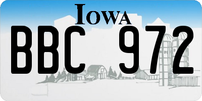 IA license plate BBC972