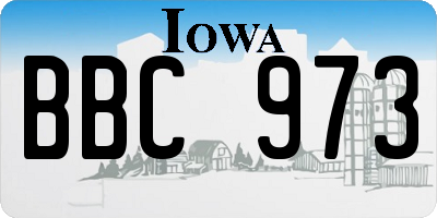 IA license plate BBC973