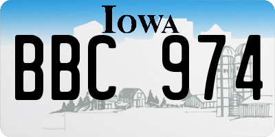 IA license plate BBC974