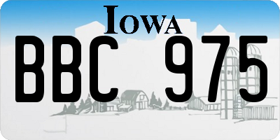 IA license plate BBC975