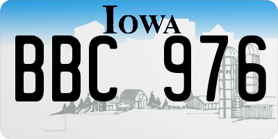IA license plate BBC976