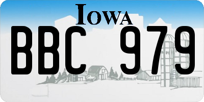 IA license plate BBC979