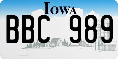 IA license plate BBC989