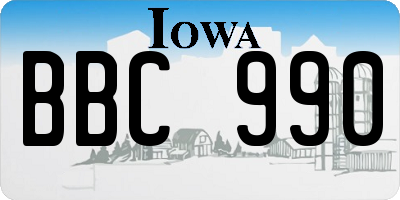 IA license plate BBC990