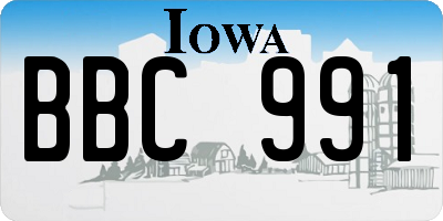 IA license plate BBC991