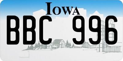 IA license plate BBC996