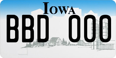 IA license plate BBD000