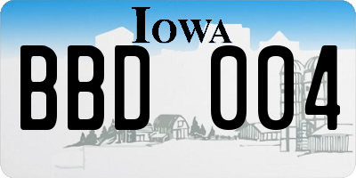 IA license plate BBD004