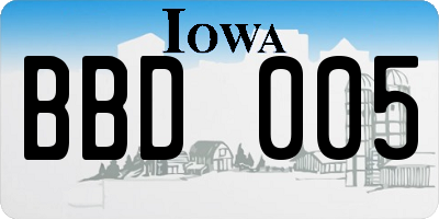 IA license plate BBD005