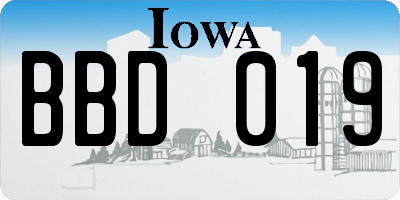 IA license plate BBD019