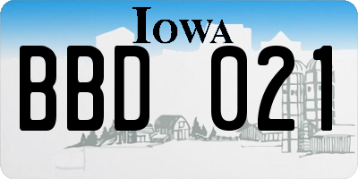 IA license plate BBD021