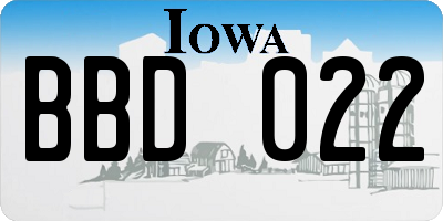 IA license plate BBD022