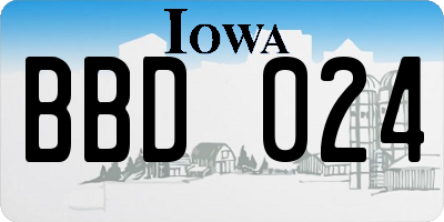 IA license plate BBD024