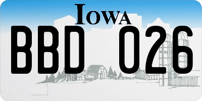 IA license plate BBD026