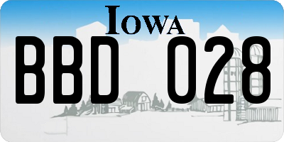 IA license plate BBD028