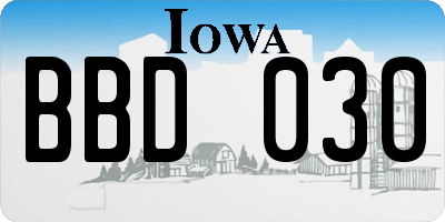 IA license plate BBD030