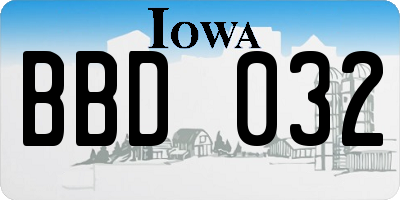 IA license plate BBD032