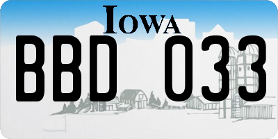 IA license plate BBD033